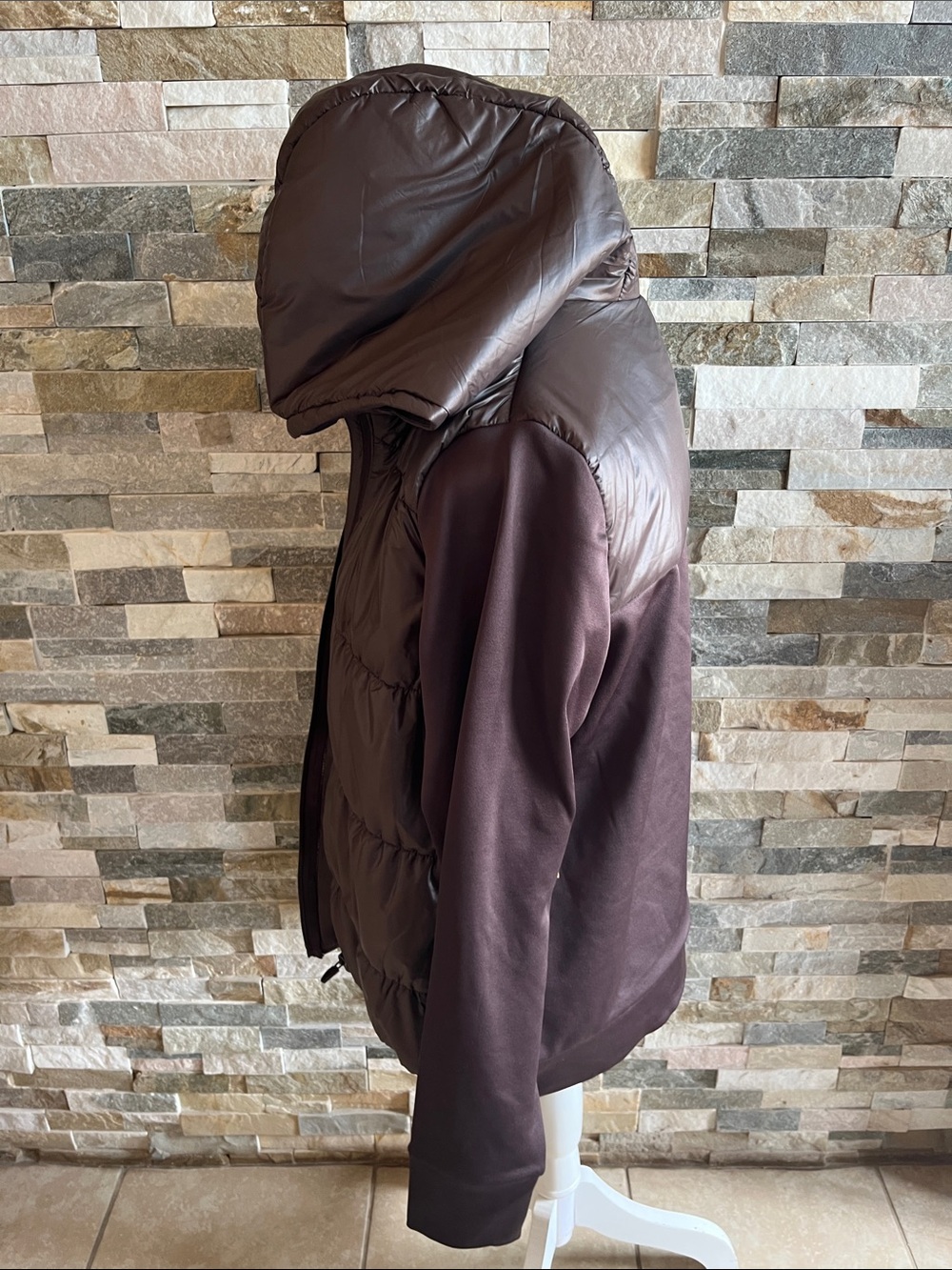 Avia Brown Puffer Hoodie Jacket - Picture 4 of 8